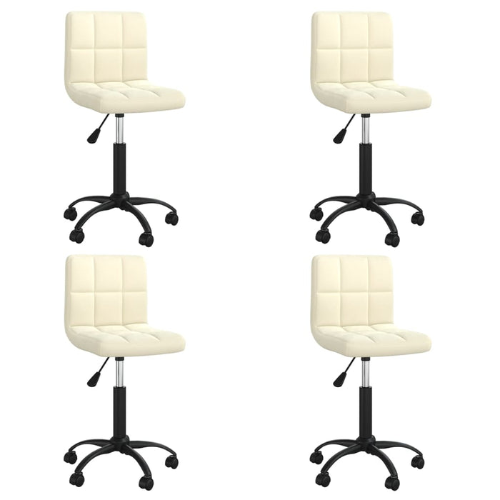 Esszimmerstühle 4 Stk. Drehbar Creme Samt