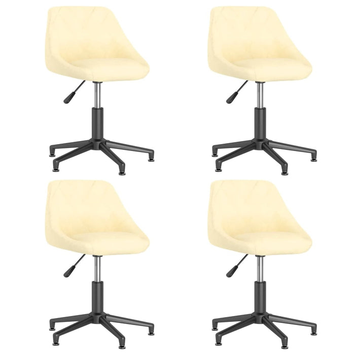 Esszimmerstühle 4 Stk. Drehbar Creme Samt