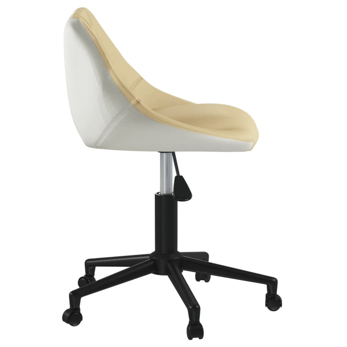 Esszimmerstühle 4 Stk. Drehbar Creme und Weiß Kunstleder