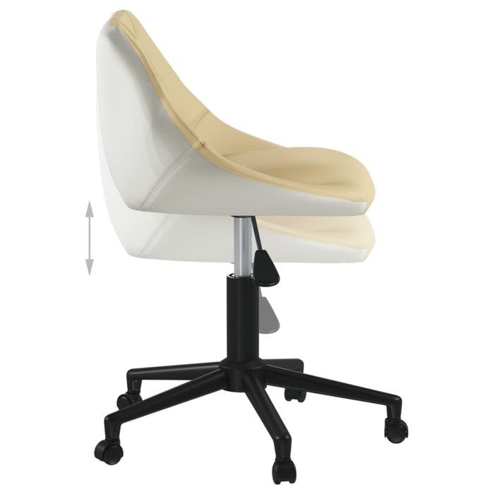 Esszimmerstühle 4 Stk. Drehbar Creme und Weiß Kunstleder