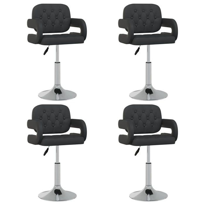 Dining room chairs 4 pieces. Swivel black faux leather