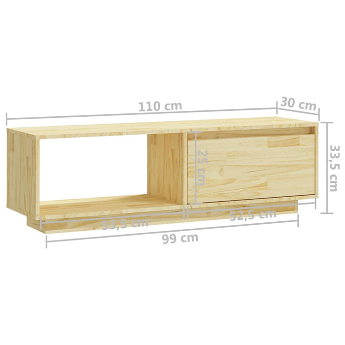 TV cabinet 110x30x33.5 cm solid pine wood