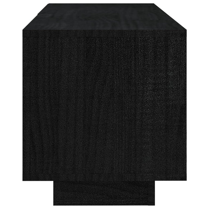 TV-Schrank Schwarz 110x30x33,5 cm Massivholz Kiefer
