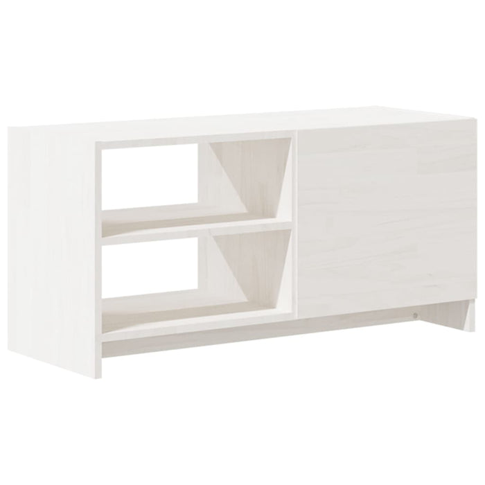 TV cabinet white 80x31x39 cm solid pine wood