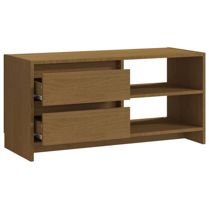 TV cabinet honey brown 80x31x39 cm solid pine wood