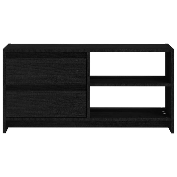 TV cabinet black 80x31x39 cm solid pine wood