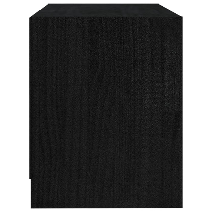 TV cabinet black 80x31x39 cm solid pine wood