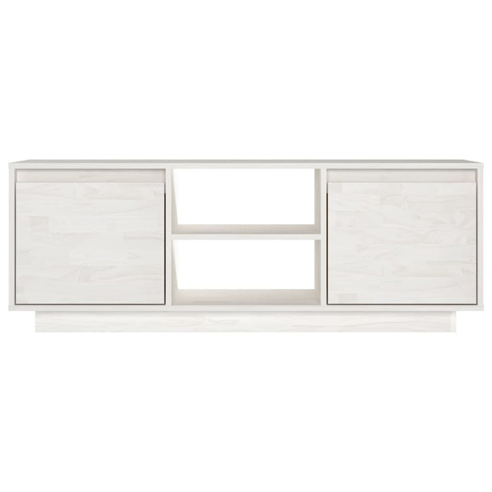 TV cabinet white 110x30x40 cm solid pine wood
