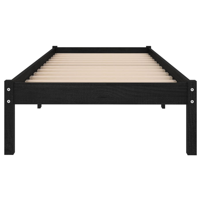 Massivholzbett Schwarz 75x190 cm