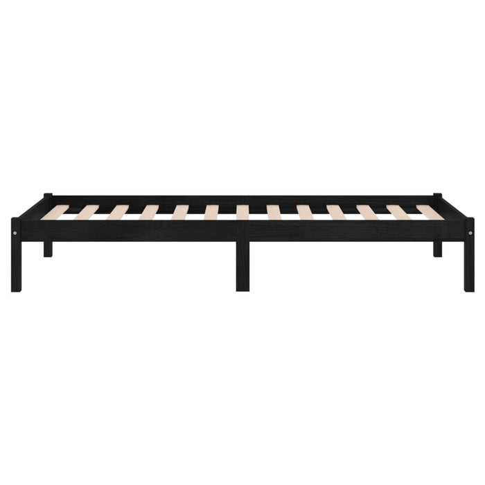 Massivholzbett Schwarz 90x190 cm