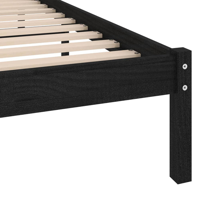 Massivholzbett Schwarz 90x190 cm