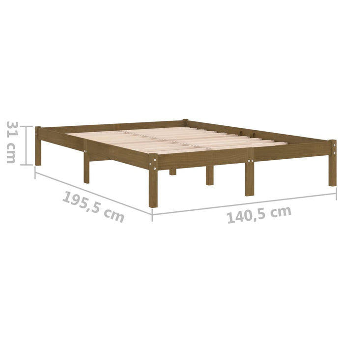 Massivholzbett Honigbraun 135x190 cm
