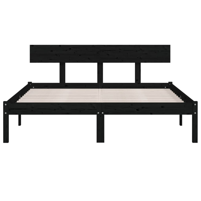 Massivholzbett Schwarz Kiefer 140x200 cm