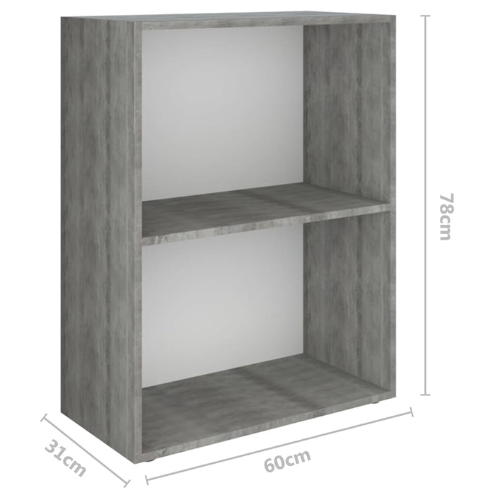 Bookcase made of wood material 60x31x78 cm concrete look