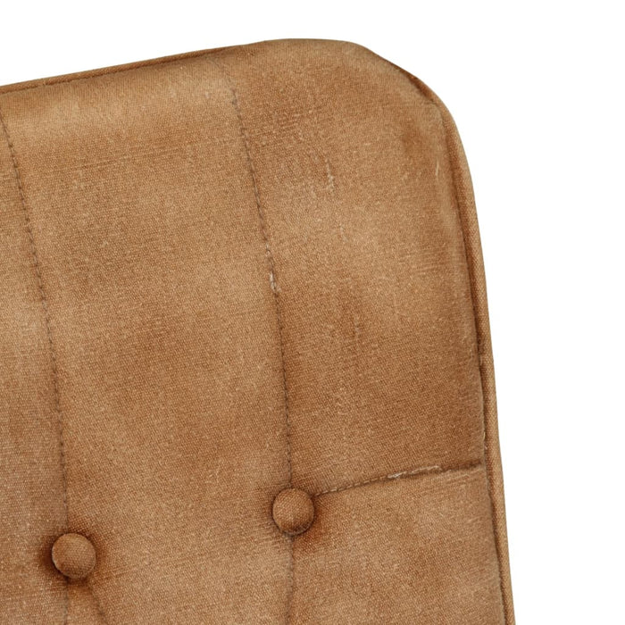 Schaukelstuhl mit Hocker Braun Vintage Canvas