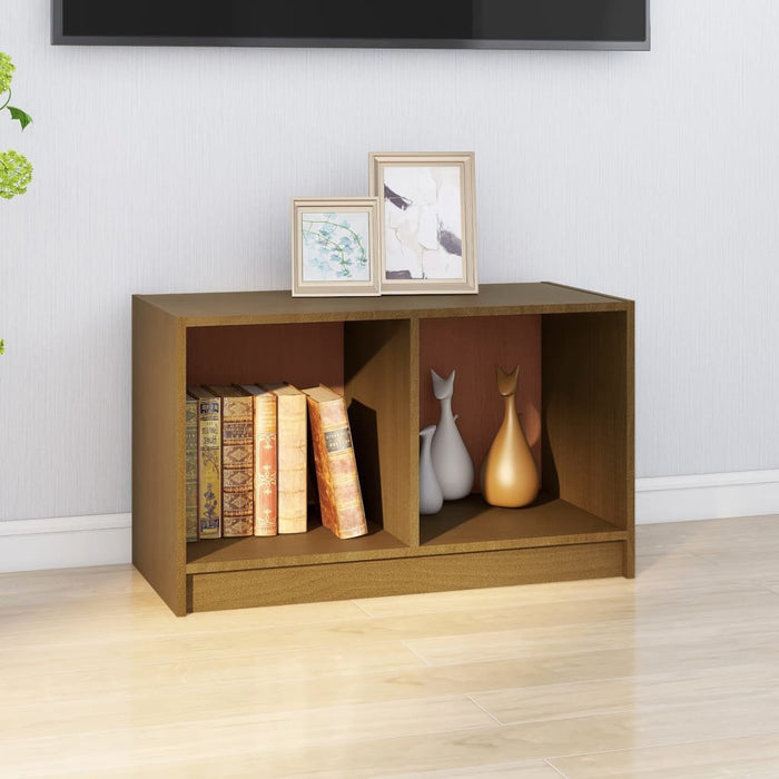 TV cabinet honey brown 70x33x42 cm solid pine wood