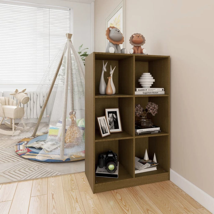 Bookcase honey brown 70x33x110 cm solid pine wood