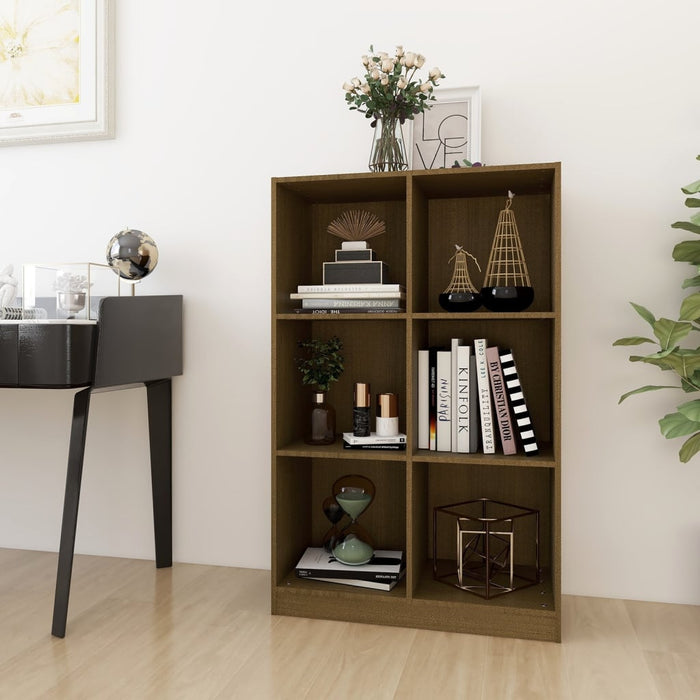 Bookcase honey brown 70x33x110 cm solid pine wood