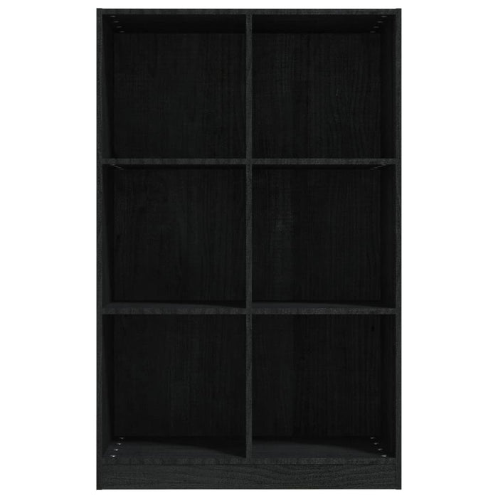 Bücherregal Schwarz 70x33x110 cm Massivholz Kiefer