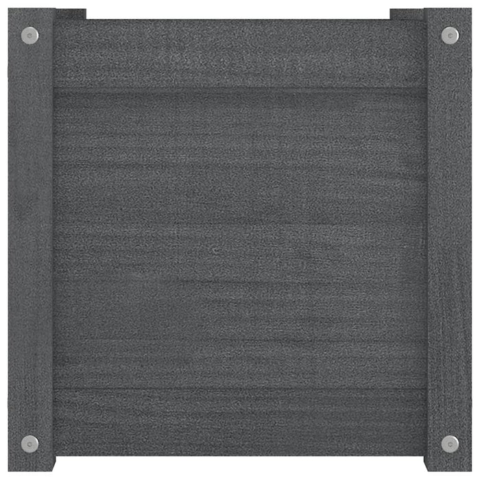 Pflanzkübel 2 Stk. Grau 40x40x40 cm Massivholz Kiefer