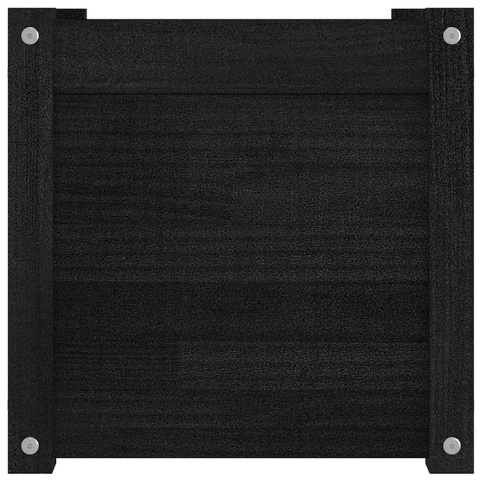 Pflanzkübel 2 Stk. Schwarz 40x40x40 cm Massivholz Kiefer
