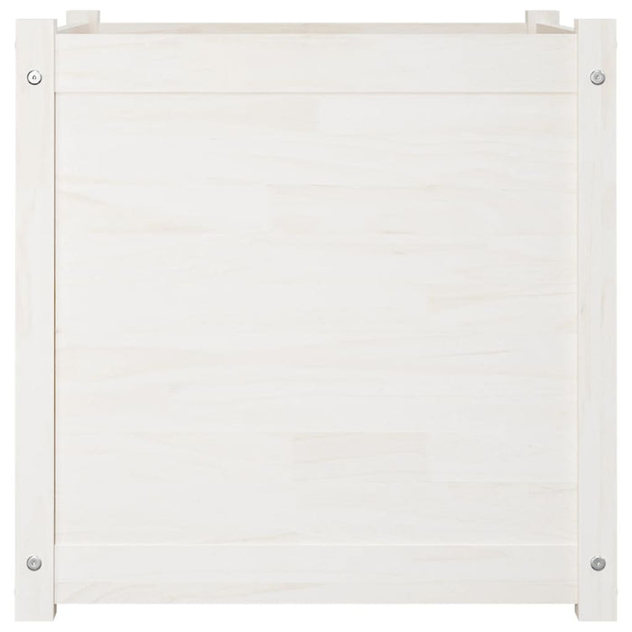Pflanzkübel 2 Stk. Weiß 60x60x60 cm Massivholz Kiefer