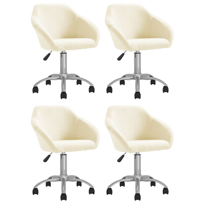 Esszimmerstühle 4 Stk. Drehbar Creme Stoff