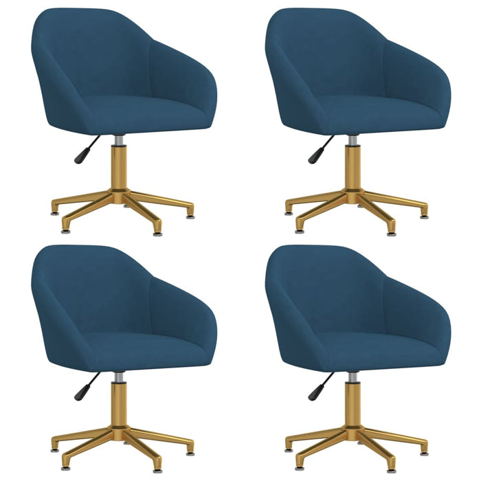Esszimmerstühle 4 Stk. Drehbar Blau Samt