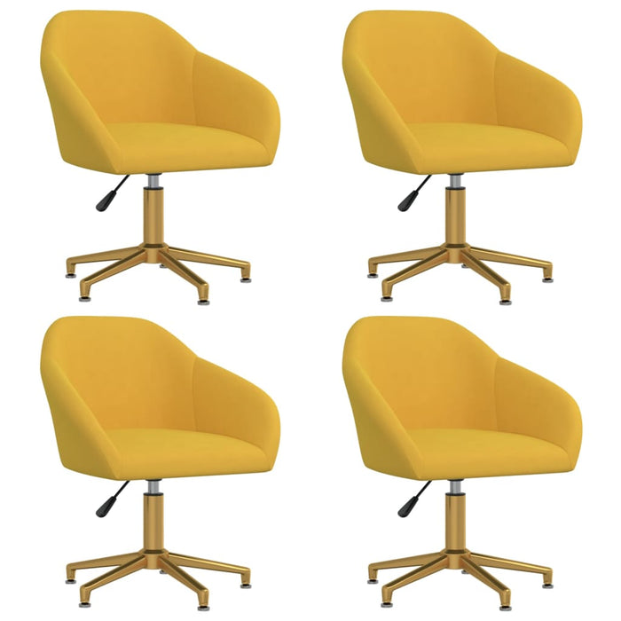 Dining room chairs 4 pcs. Swivel yellow velvet