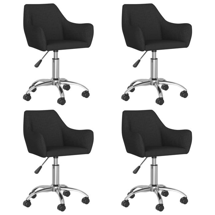 Esszimmerstühle 4 Stk. Drehbar Schwarz Stoff