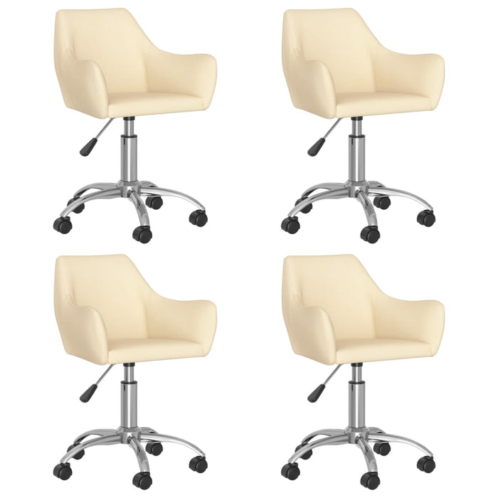 Esszimmerstühle 4 Stk. Drehbar Creme Stoff
