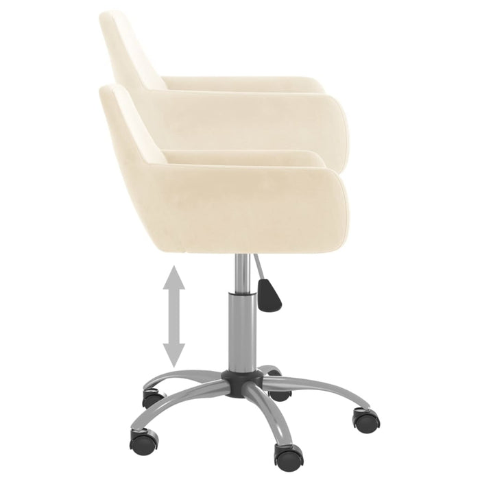 Esszimmerstühle 4 Stk. Drehbar Creme Samt