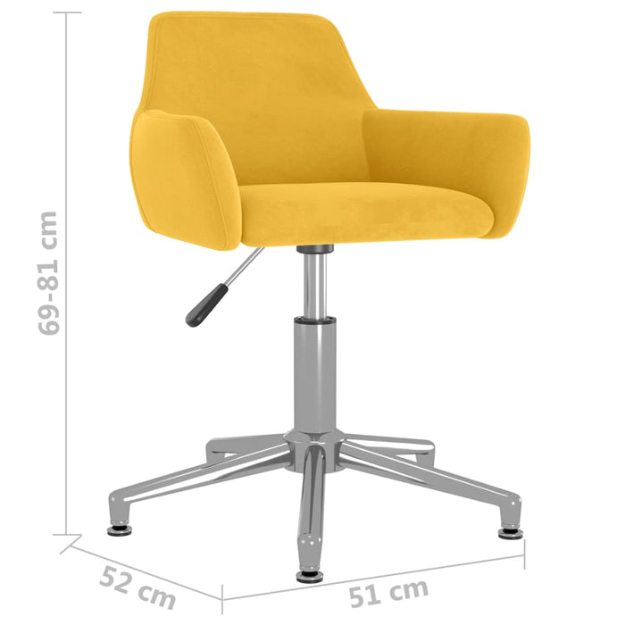 Esszimmerstühle 4 Stk. Drehbar Gelb Samt