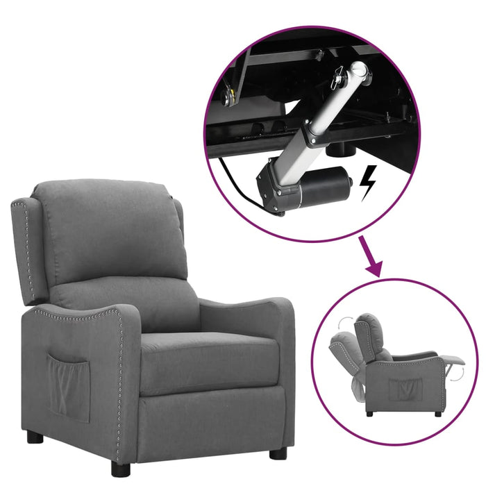 Aufstehsessel Hellgrau Stoff