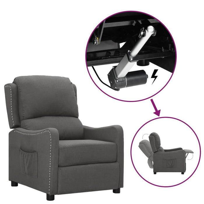 Aufstehsessel Dunkelgrau Stoff