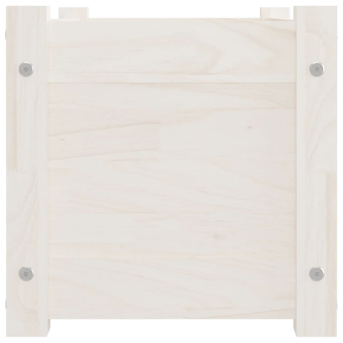 Pflanzkübel 2 Stk. Weiß 60x31x31 cm Massivholz Kiefer