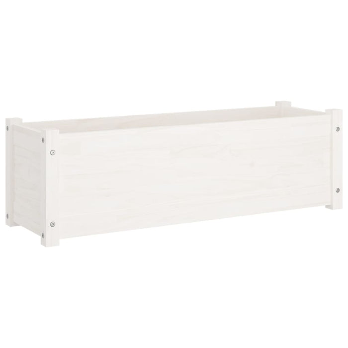 Pflanzkübel Weiß 100x31x31 cm Massivholz Kiefer