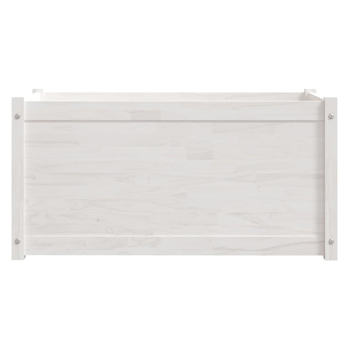 Pflanzkübel Weiß 100x50x50 cm Massivholz Kiefer