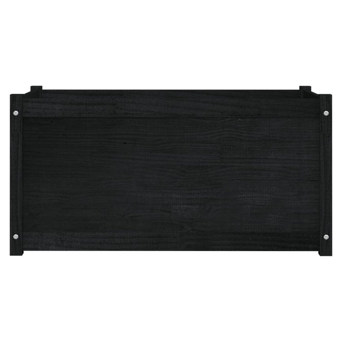 Pflanzkübel Schwarz 100x50x50 cm Massivholz Kiefer