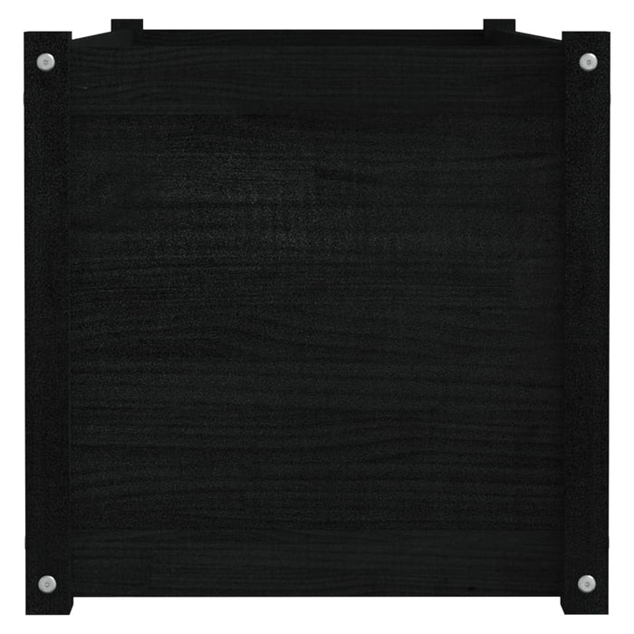 Pflanzkübel Schwarz 100x50x50 cm Massivholz Kiefer