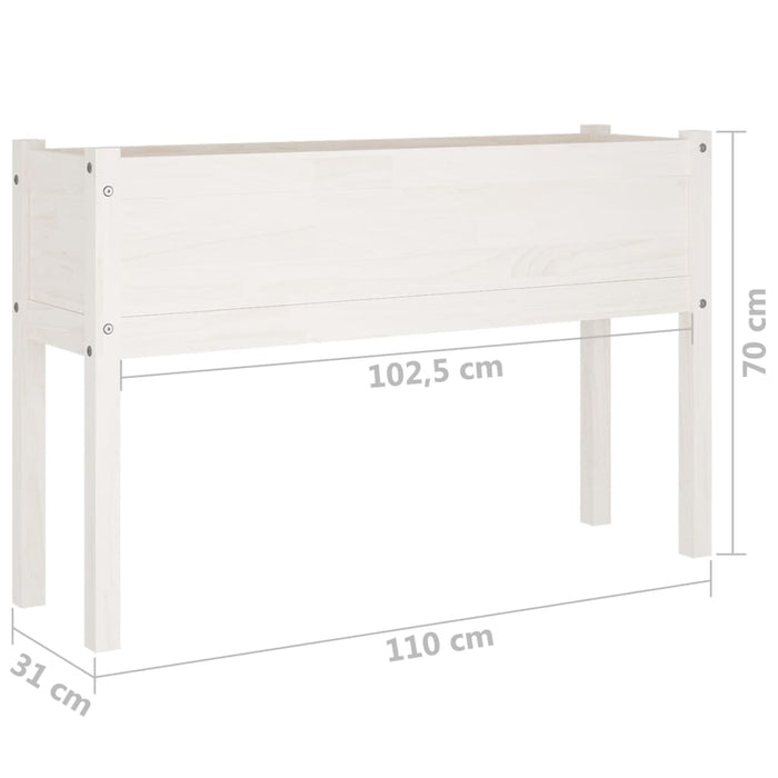 Pflanzkübel Weiß 110x31x70 cm Massivholz Kiefer