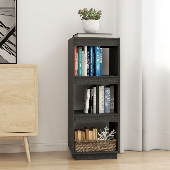 Bookcase/room divider gray 40x35x103 cm solid pine wood