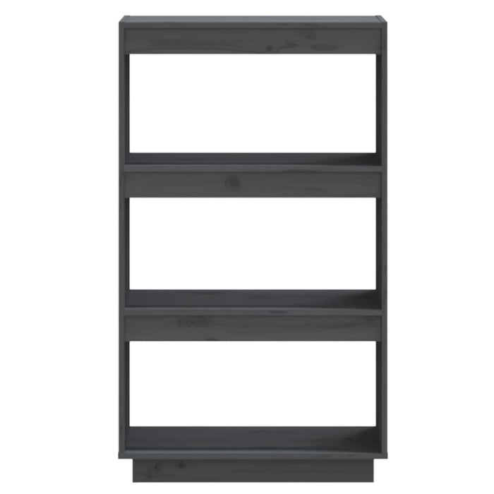 Bookcase/room divider gray 60x35x103 cm solid pine wood