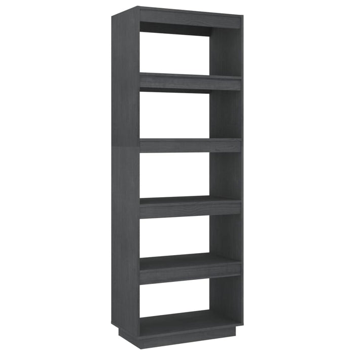 Bookcase/room divider gray 60x35x167 cm solid pine wood