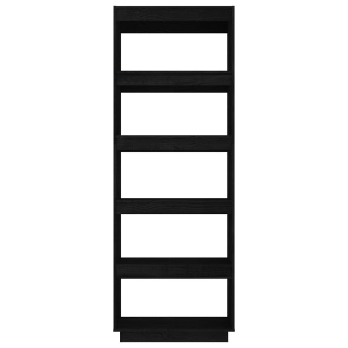 Bücherregal/Raumteiler Schwarz 60x35x167 cm Massivholz Kiefer