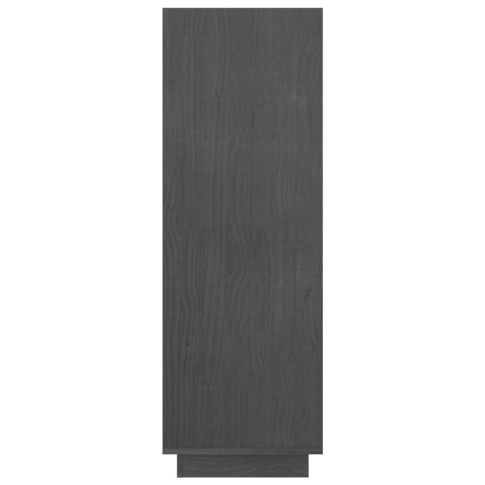 Bookcase/room divider gray 80x35x103 cm solid pine wood