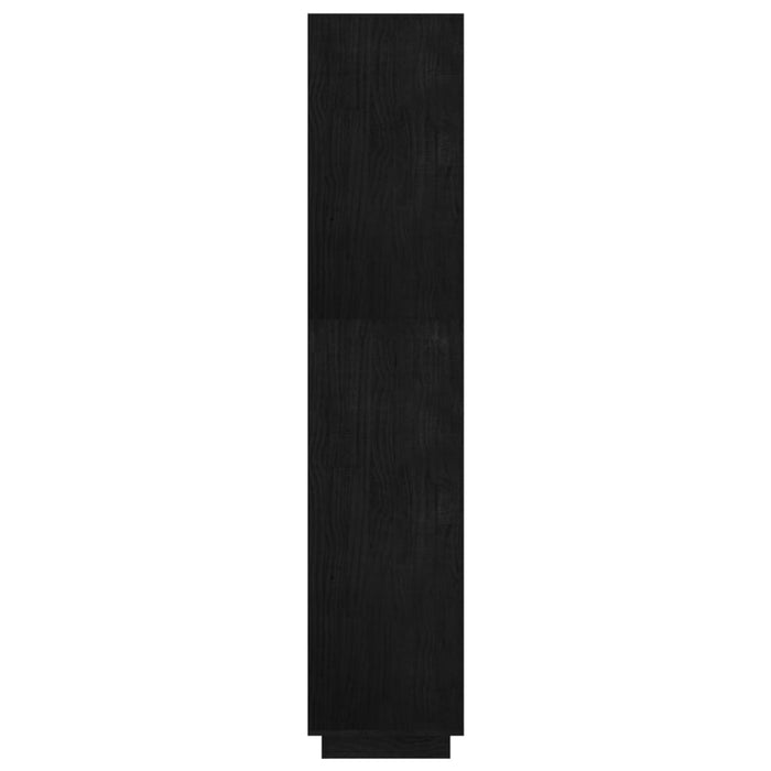 Bücherregal/Raumteiler Schwarz 80x35x167 cm Massivholz Kiefer