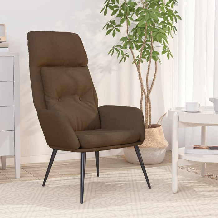 Relaxsessel Braun Wildleder-Optik