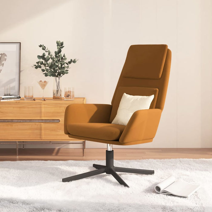 Relaxation chair brown velvet
