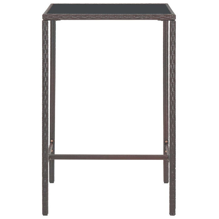 5-tlg. Gartenbar-Set mit Kissen Poly Rattan Braun